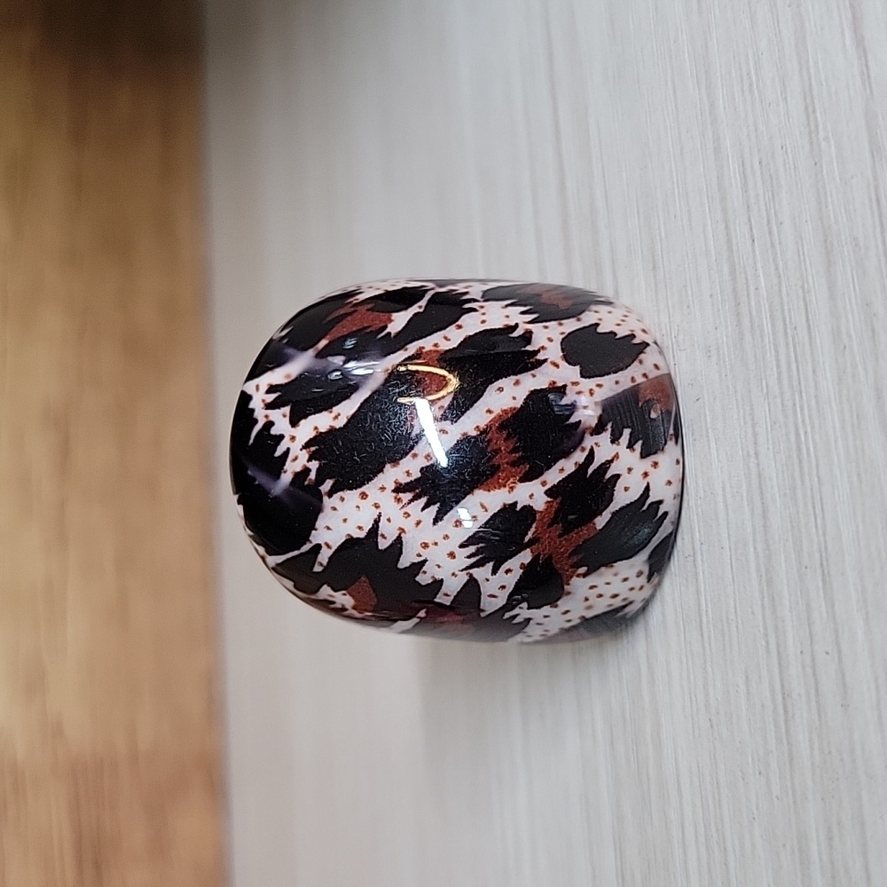 Leopard Print Big Cat Safari Statement Ring - image 1